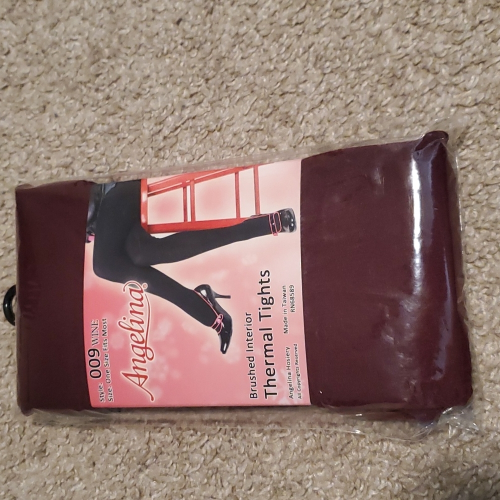 Angelina wine thermal tights size XS